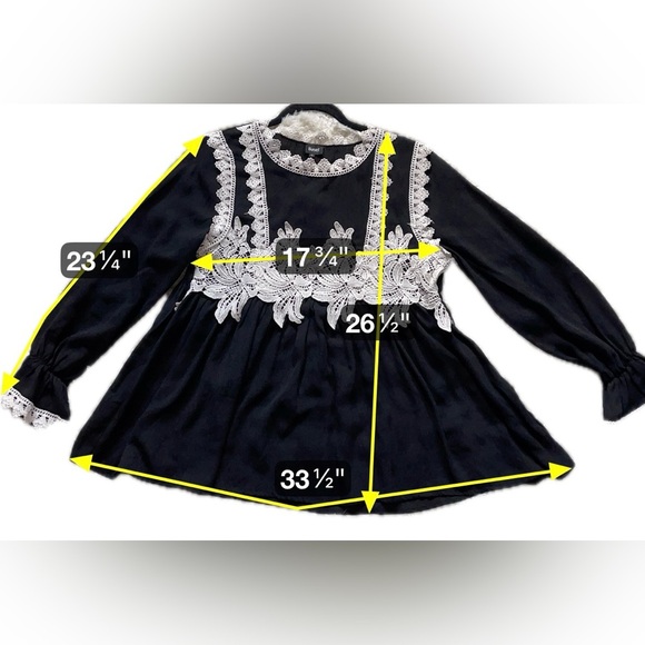 RomanticCore Lace Yoke Blouse Gathered Peplum Silhouette Victorian Vibes XS - Picture 4 of 8